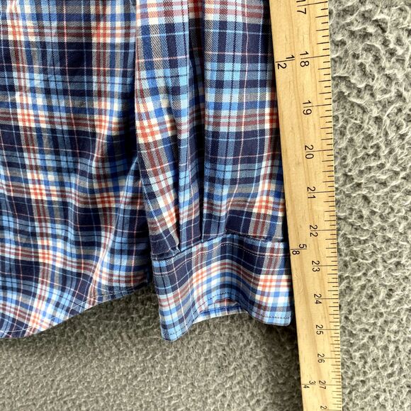 Vineyard Vines Shirt Men's Medium Blue Plaid Slim Fit Tucker Whale Button Preppy - Picture 9 of 11